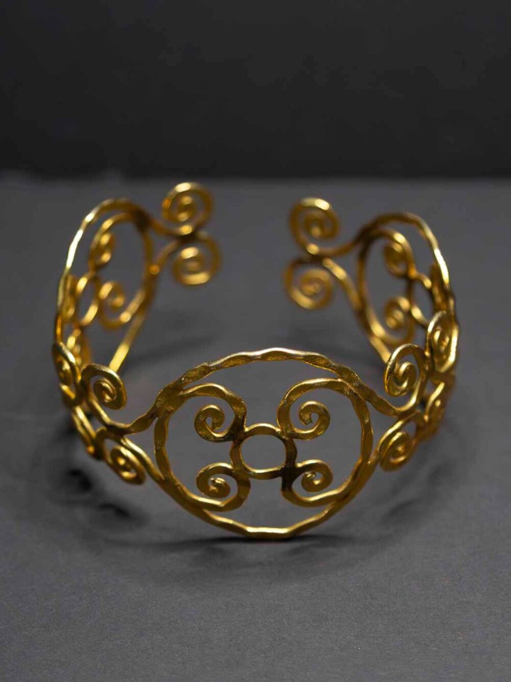 Vintage Greek Style Motif Bracelet Arm Cuff Gold Plated